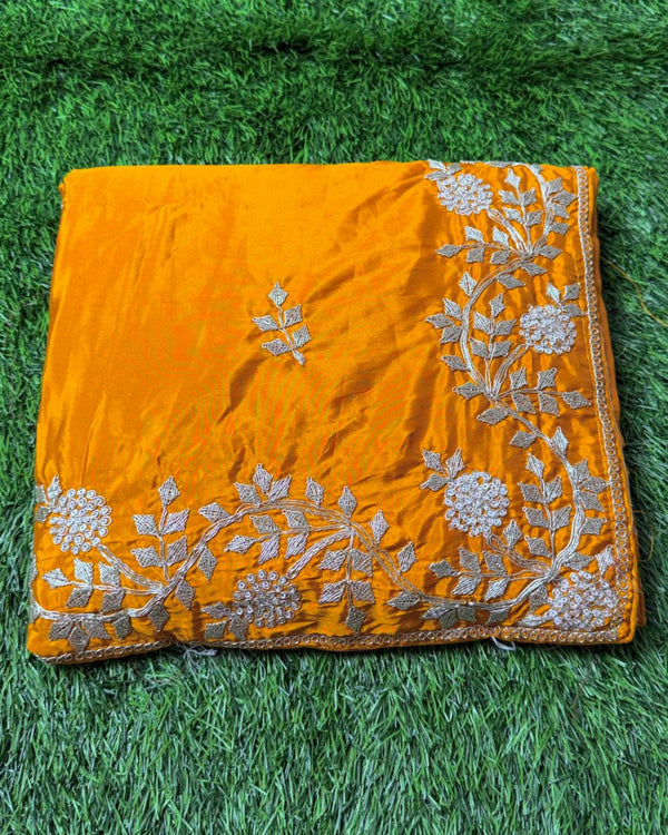 Yellow Colour HO Art Silk  Saree with Katdana Work