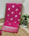 Pink Colour Soft Satin Silk Saree
