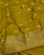 Golden Yellow Colour Dola Silk Saree