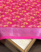 Pink Colour Linen Cotton Digital Printed Saree