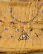 Yellow Colour Shimmer Georgette Dual Shine Wok Border Saree