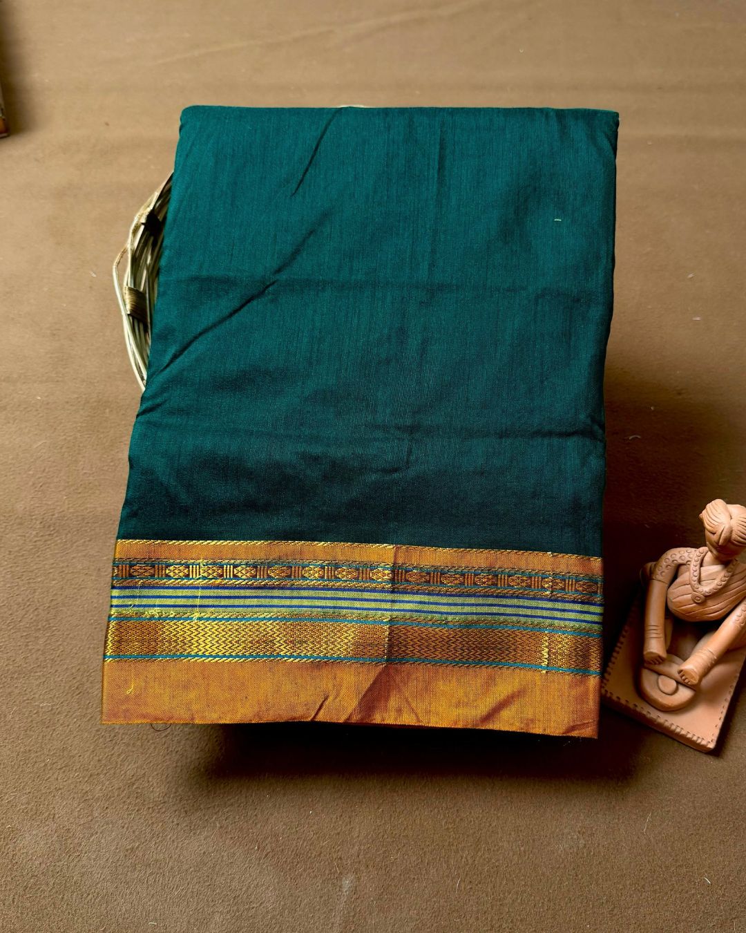 Forest Green Colour Irkal/Ilkal Cotton Saree