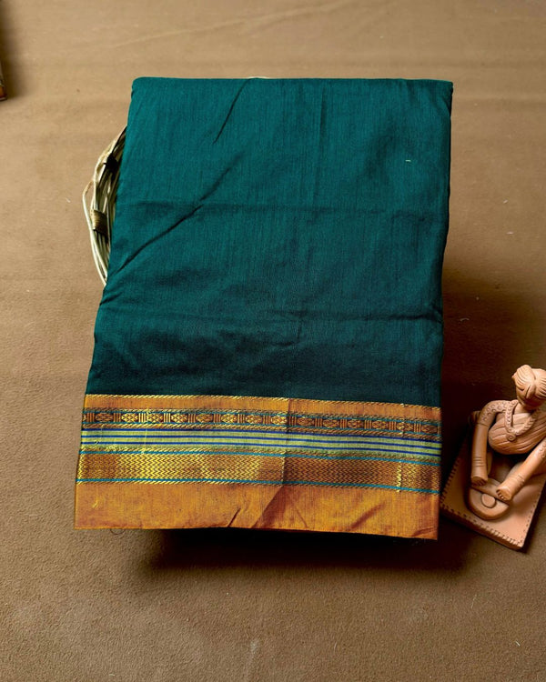Forest Green Colour Irkal/Ilkal Cotton Saree