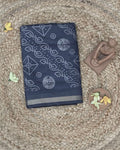 Dusty Navy Blue Colour Mal Cotton Bandhani Printed Saree