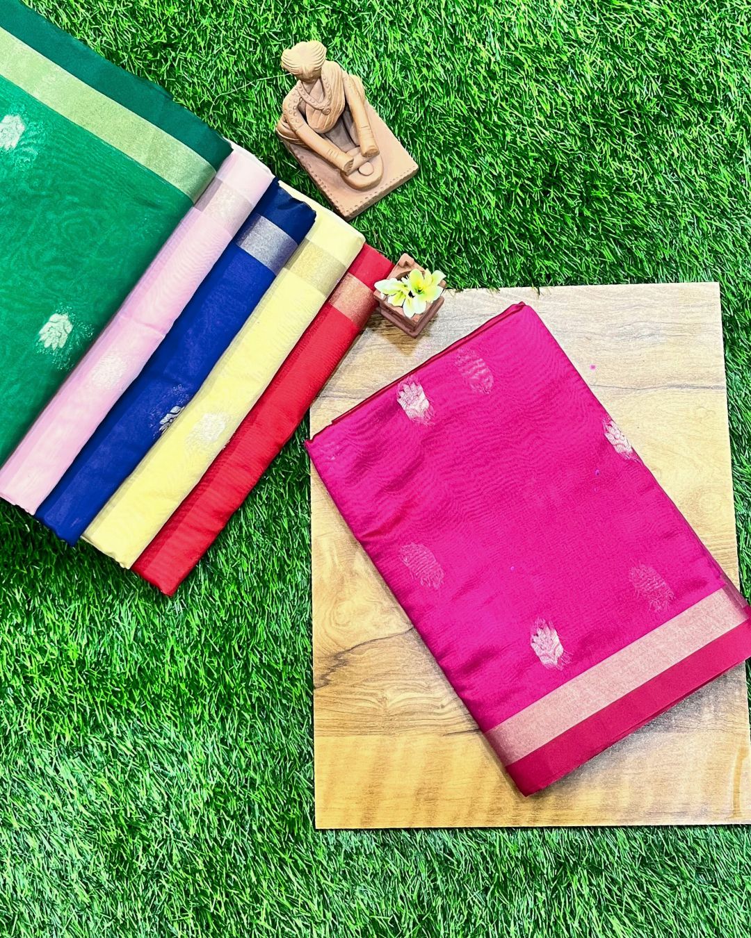 Pink Colour Chanderi Cotton Saree