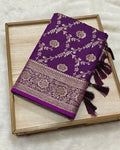 Violet Colour Banarasi Silk Saree