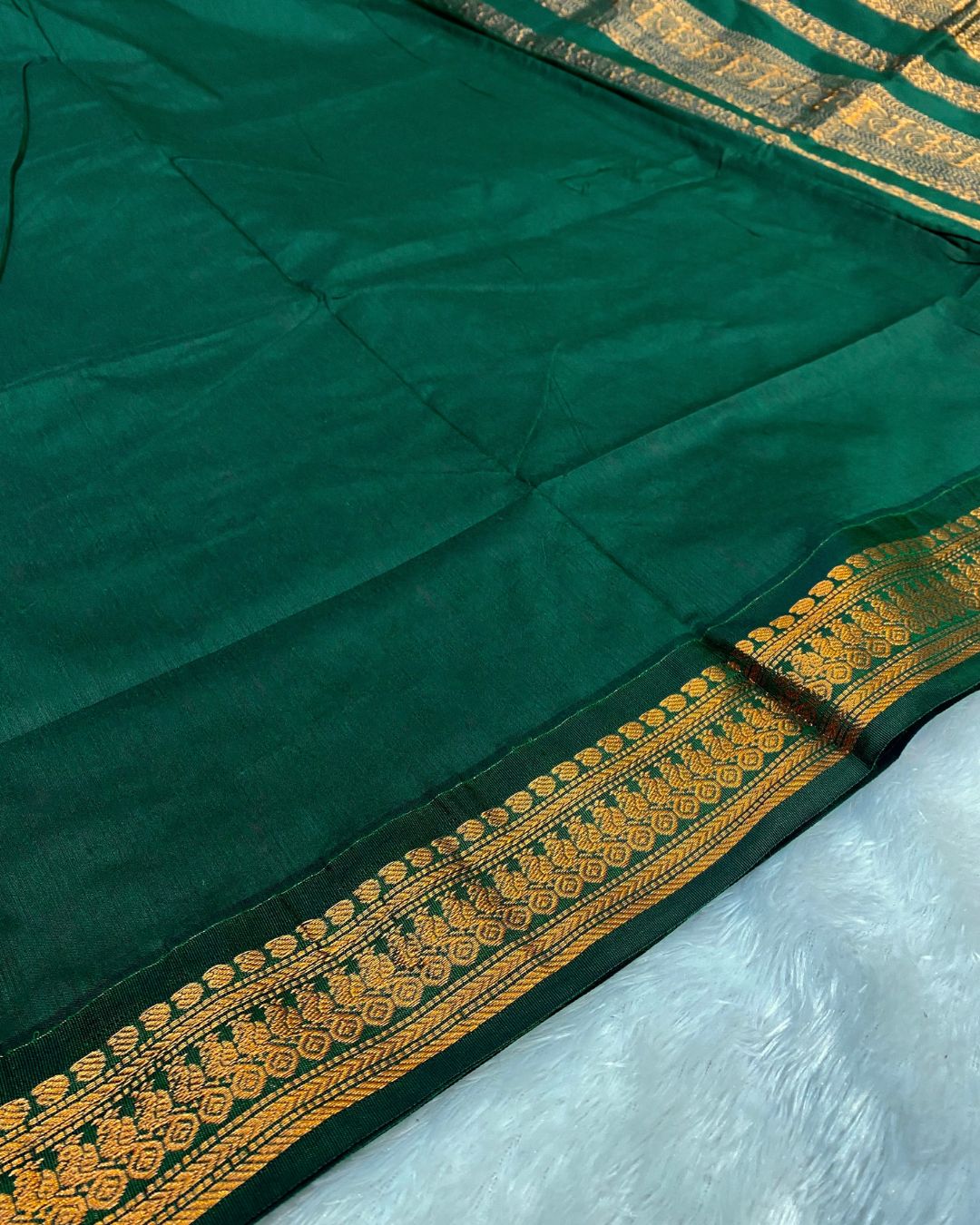 Orange Colour Gadwal Cotton Silk Saree