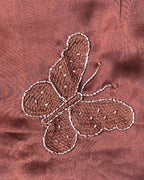 Butterfly Design Beads Work Rangoli Silk Brown Saree