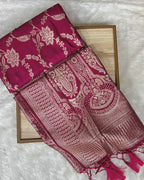 Pink Colour Dola Silk Saree
