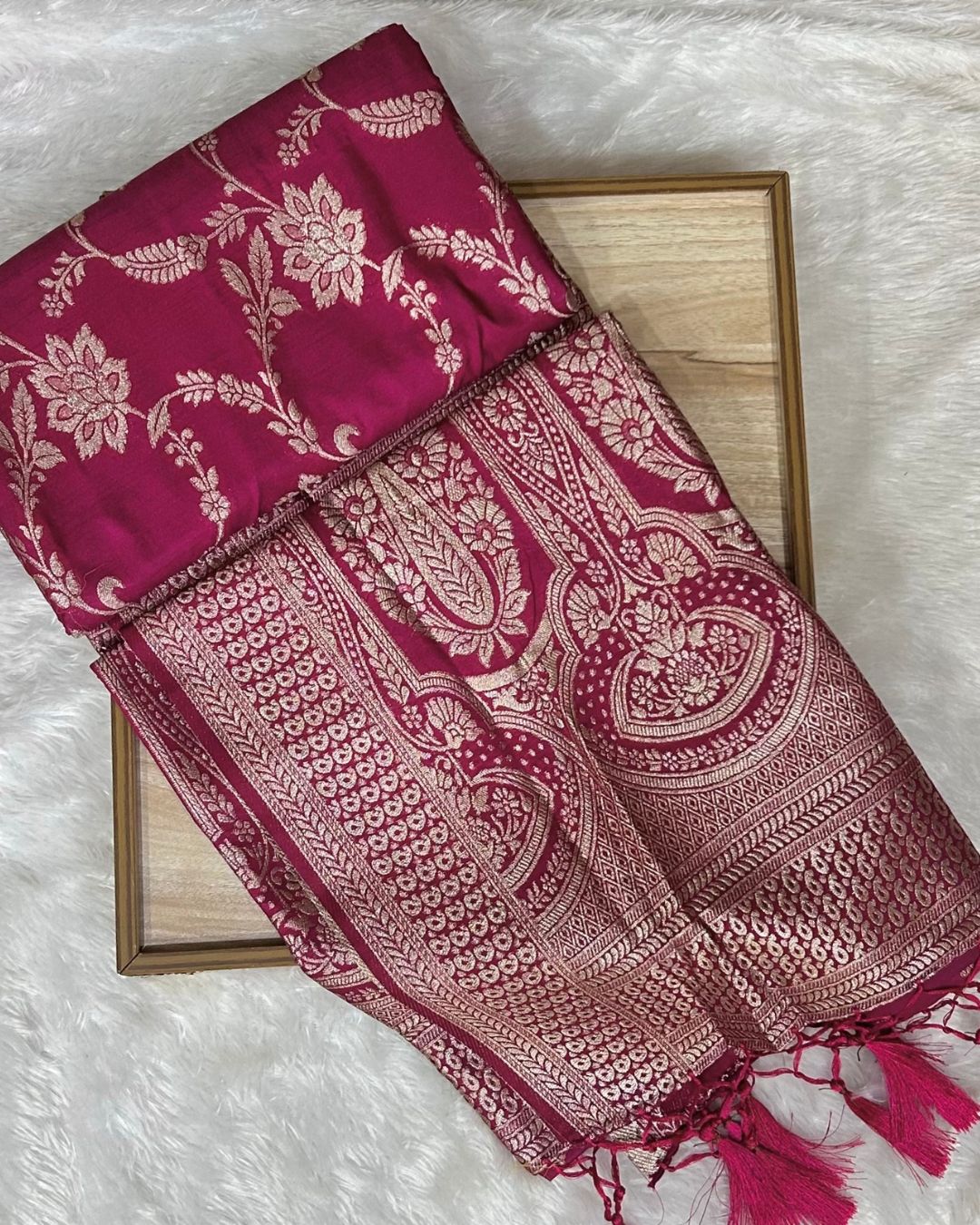 Pink Colour Dola Silk Saree