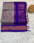 Dusty Grey Colour Gadwal Cotton Silk Saree