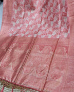 Peach Colour Semi Silk Zari Saree