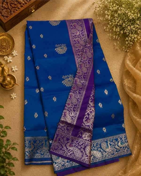 Peacock Blue Colour Peshwai Saree M13450