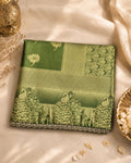Moss Green Colour Soft Silk Saree With Moti Border