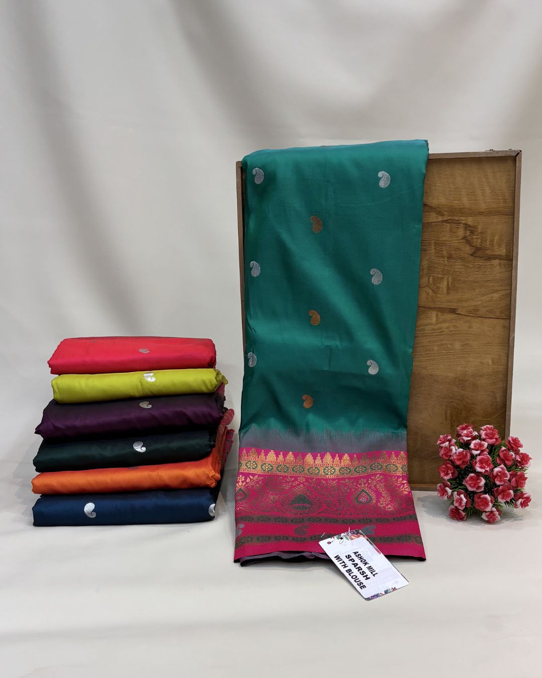 Green Colour Silk Paithani Saree with Contrast Blouse