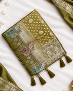 Mehendi Green Colour Paithani Silk Saree with Multicolour Peacock Design