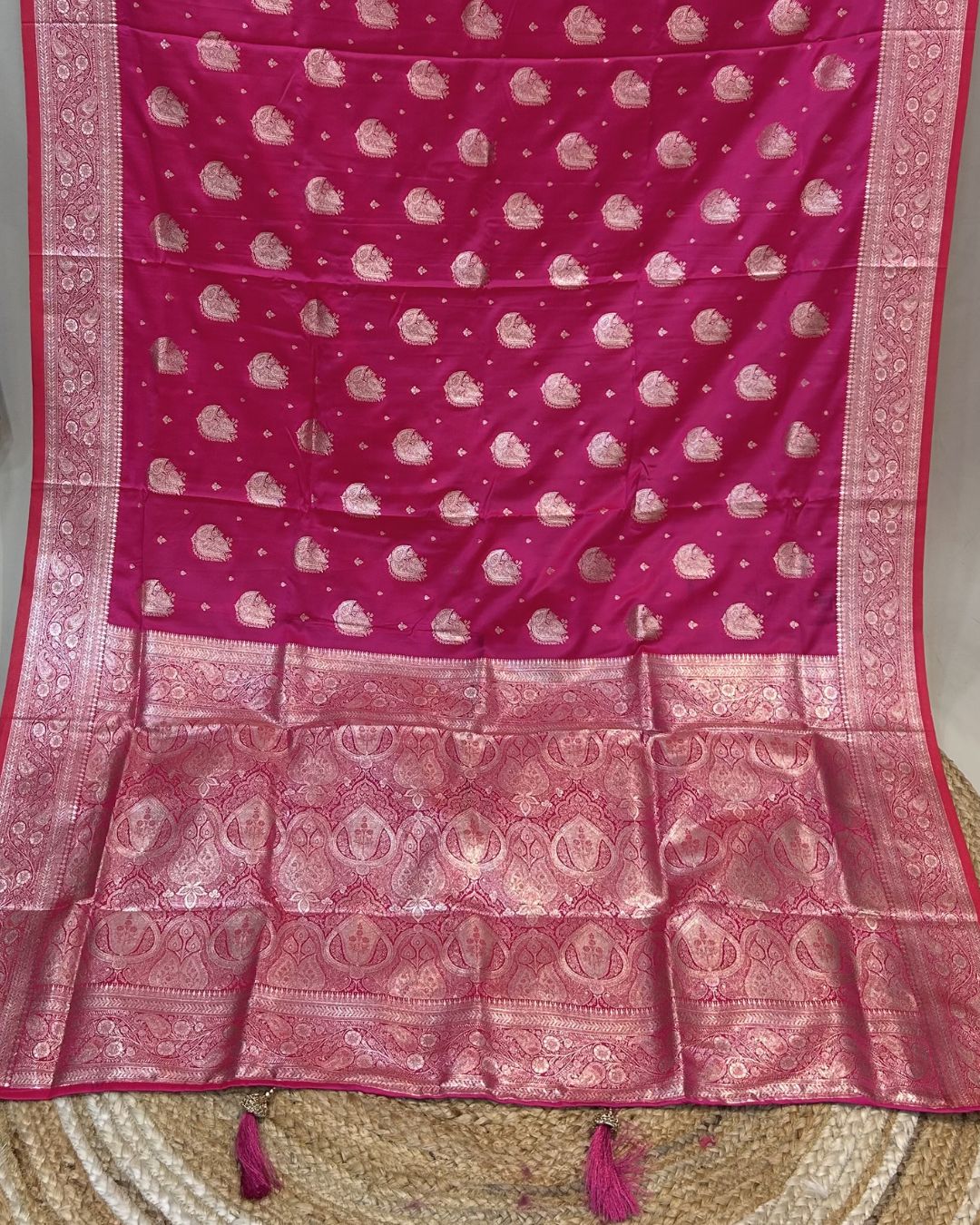 Pink Colour Soft Satin Silk Saree