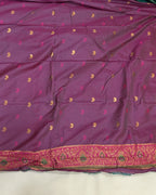 Green Colour Silk Paithani Saree with Contrast Blouse