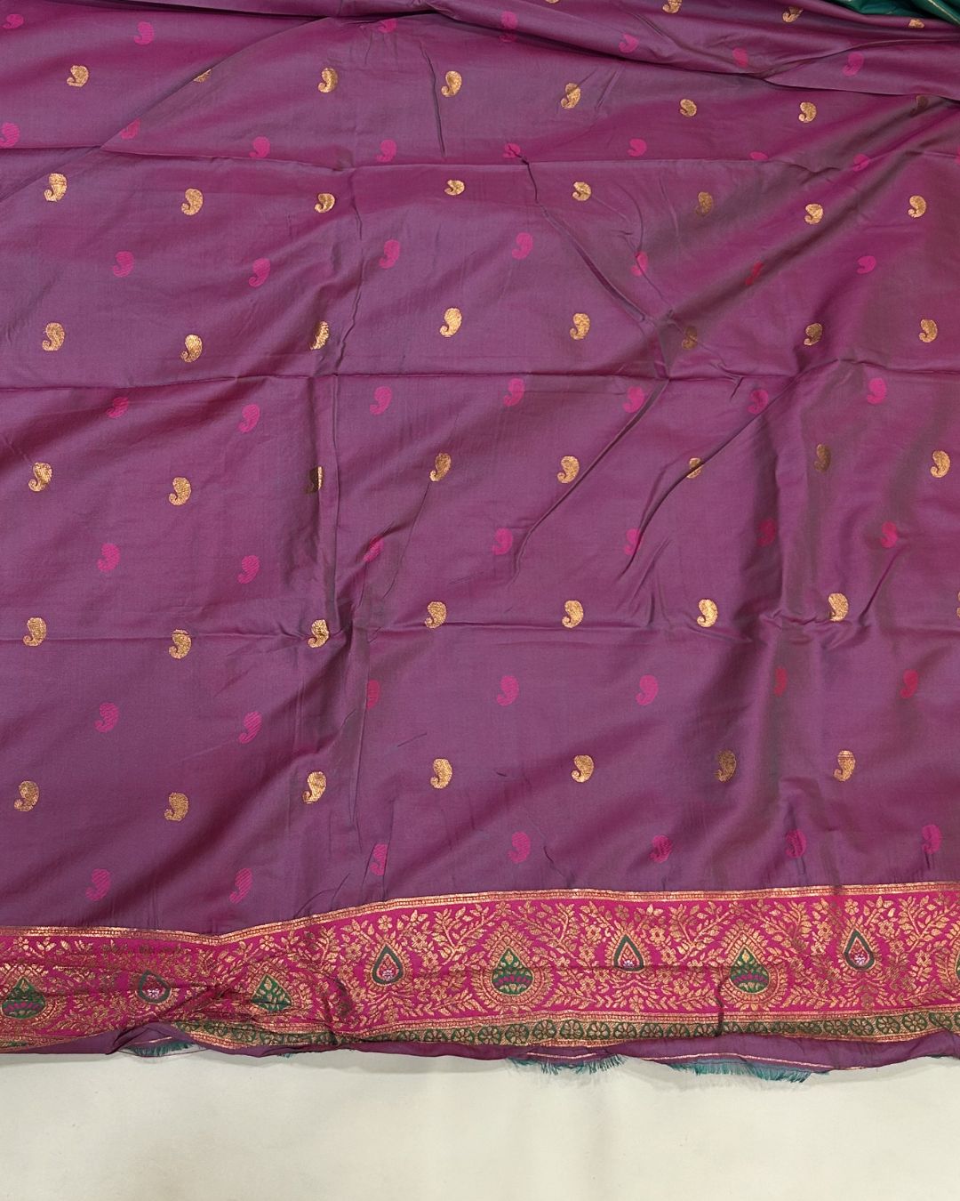 Green Colour Silk Paithani Saree with Contrast Blouse