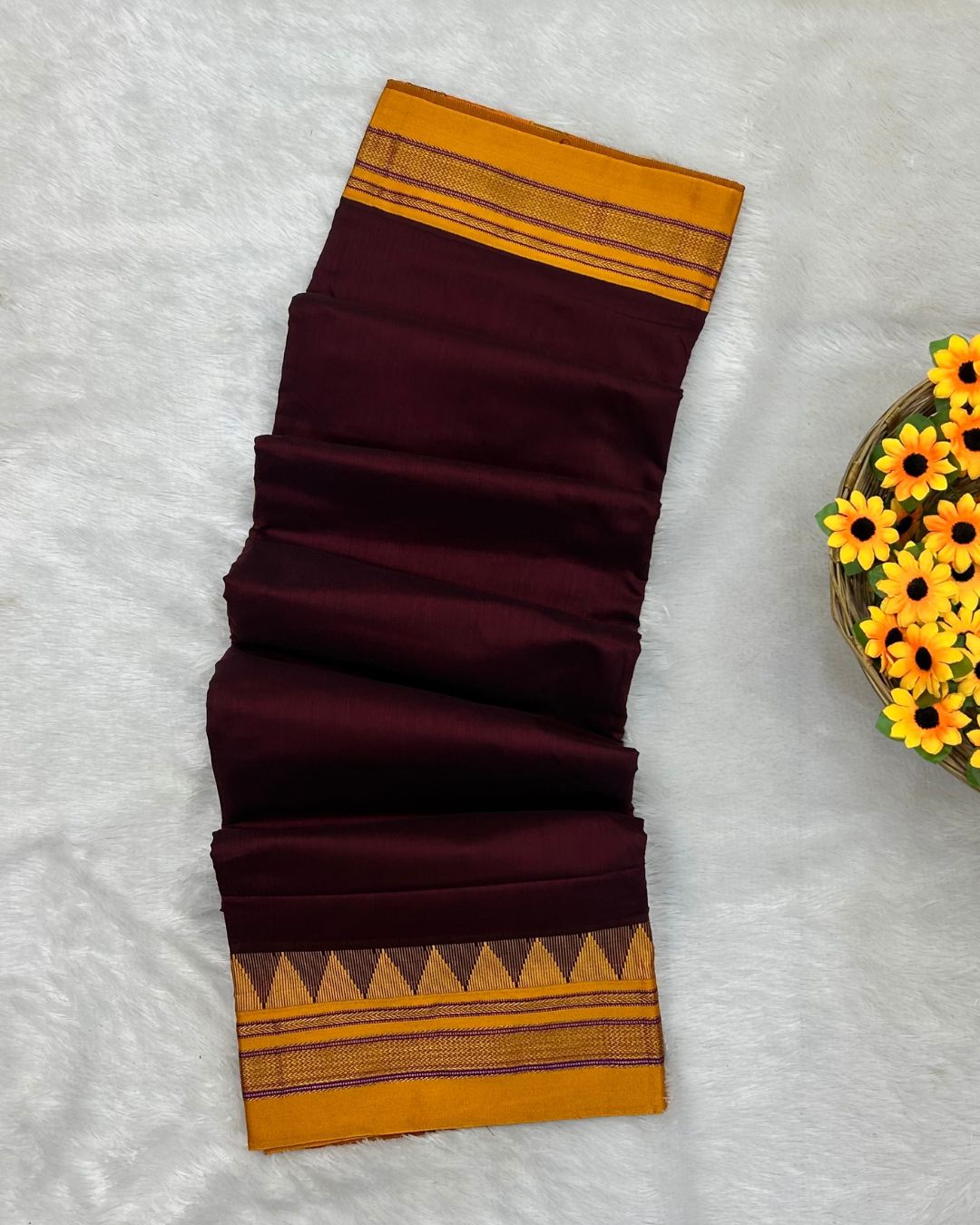 Maroon Colour Irkal/Ilkal Cotton Saree