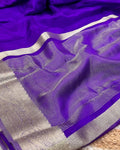 Purple Colour Organza Zari Border Saree