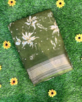 Mehendi Green Colour Viscose Saree