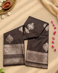Coffee Colour Semi-Silk Saree with Rich Zari Pallu