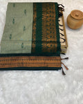 Dusty Green Colour Gadwal Cotton Silk Saree