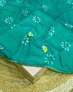 Rama Green Colour Batik Cotton Saree