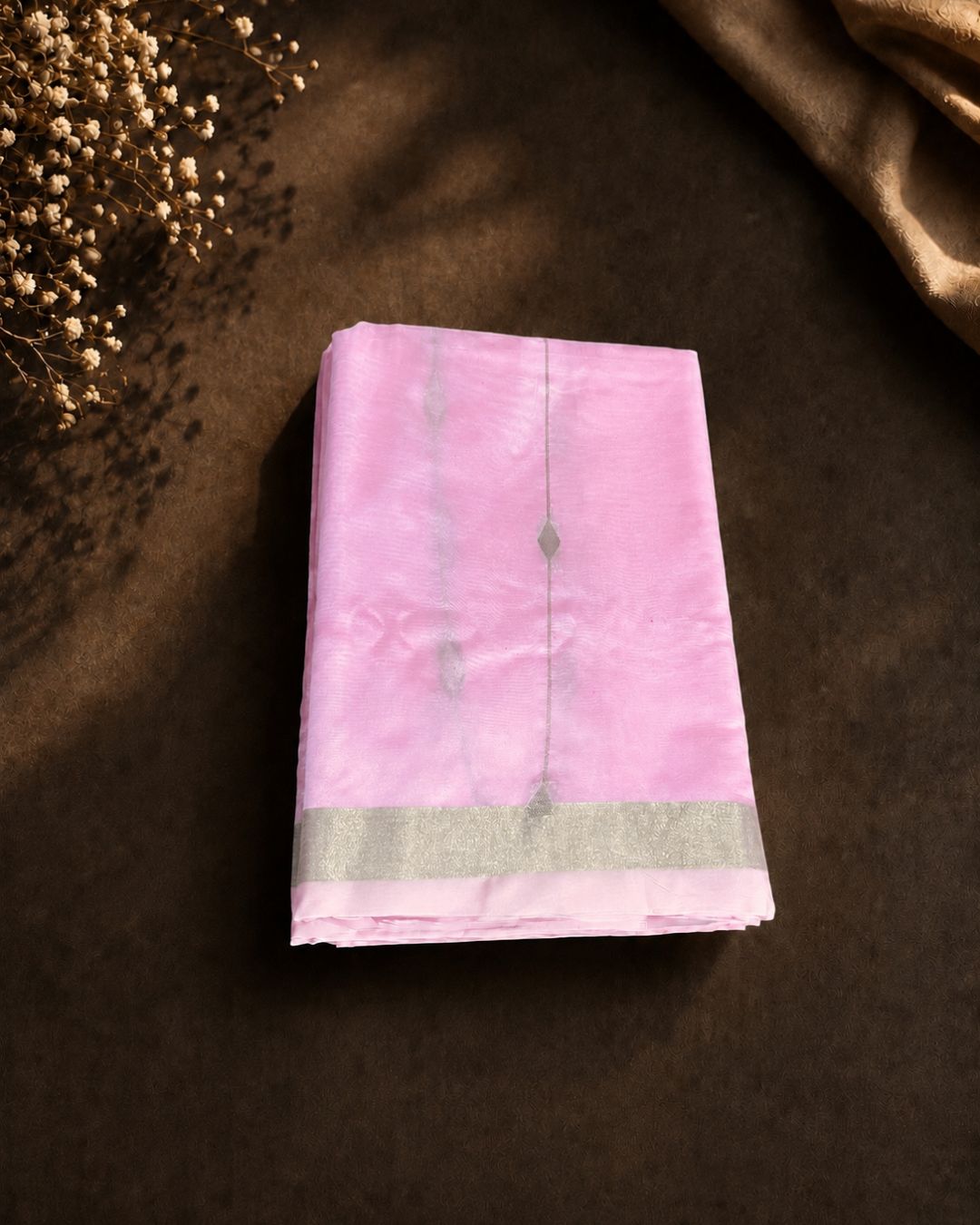 Pink Colour Chanderi Cotton Saree