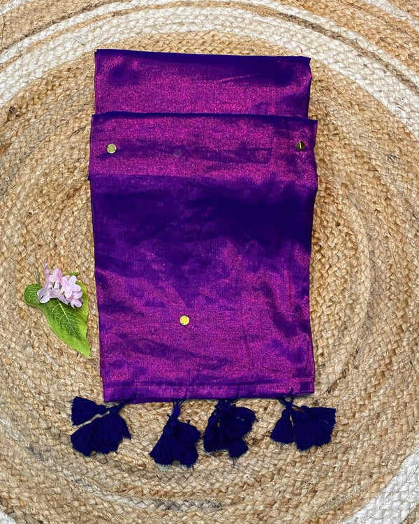 Purple-Pink Colour Raga Tissue Silk Saree