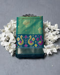 Sage Green Colour Dual-Shade Saree with Patola Design Border