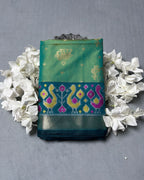 Sage Green Colour Dual-Shade Saree with Patola Design Border