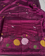 Baby Pink Colour Floral Embroidered Style Designer Saree