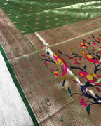 Sage Green Colour Soft Satin Silk Muniya Border Saree