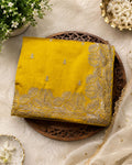 Golden Mustard Yellow Colour Vichitra Silk Thread Wok Border Design Saree