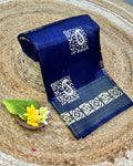 Blue Colour Cotton-Blend Paisley Printed Saree