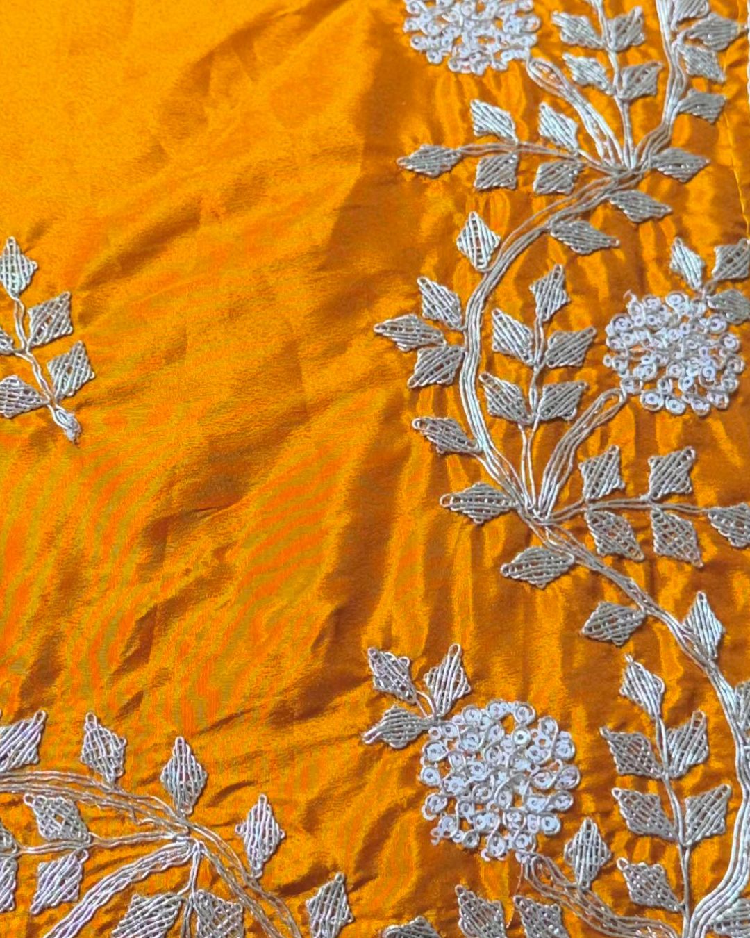 Yellow Colour HO Art Silk  Saree with Katdana Work