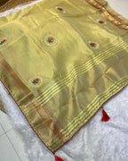 Golden Colour Tissue Silk Saree