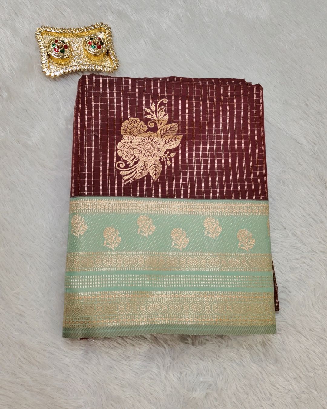 Maroon Colour Soft Silk Saree