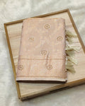 Almond White Colour Banarasi Silk Saree