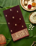 Maroon Colour Handloom Chanderi Saree