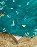 Rama Green Colour Batik Cotton Saree