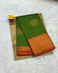 Green Colour Semi Silk Saree