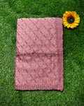 Dusty Rose Colour Fandy Satin Silk Saree with Bead Work