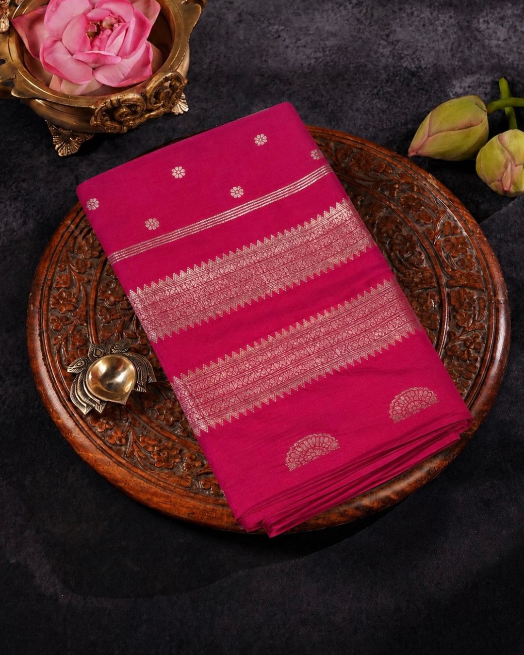 Magenta Pink Colour Soft Peshwai Saree