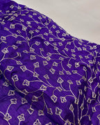Purple Colour Georgette lace Border Saree