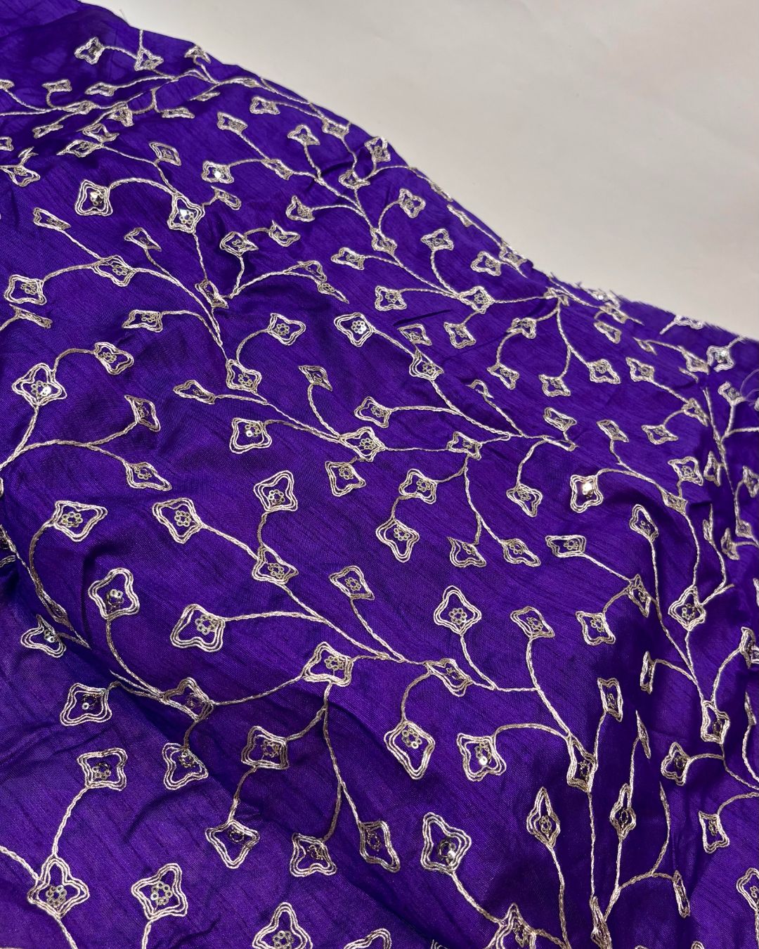 Purple Colour Georgette lace Border Saree