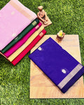 Royal Blue Colour Chanderi Cotton Saree