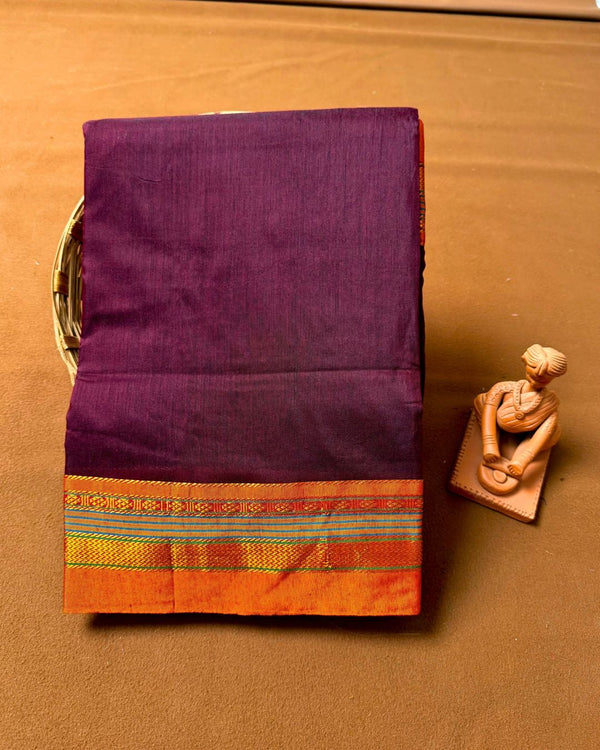 Dark Maroon Colour Irkal/Ilkal Cotton Saree